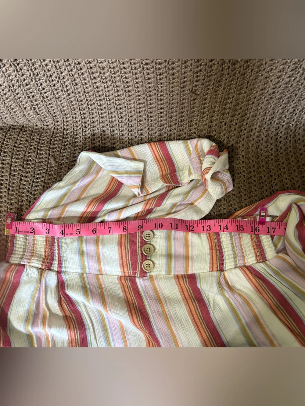 Mudd Striped Wide-Leg Capris in Cream, Red, Orange